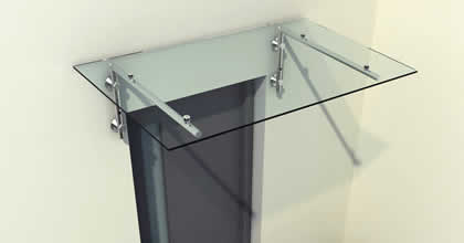 Haustürvordach - Edelstahlvordach mit VSG-Glas